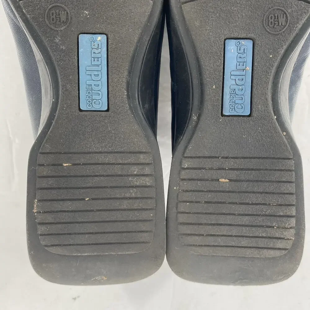 Cobbie Cuddlers Navy Leather Loafers Womens 8.5W Comfort Slip On Shoes